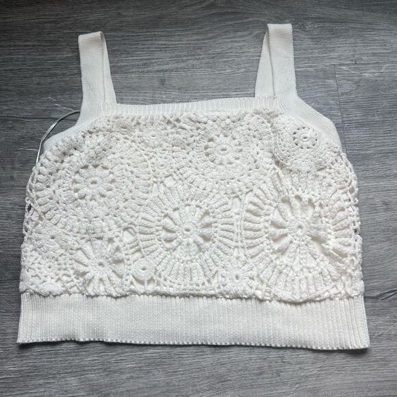 House of Harlow Tops - House of Harlow 1960 Womens Crochet Knit Crop Top cream boho revolve NWOT Large